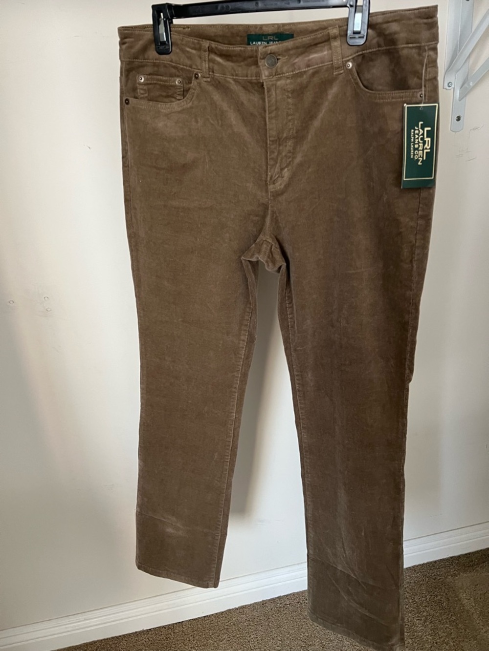 Ralph Lauren Women's Brown Corduroy Straight-Leg Pants
